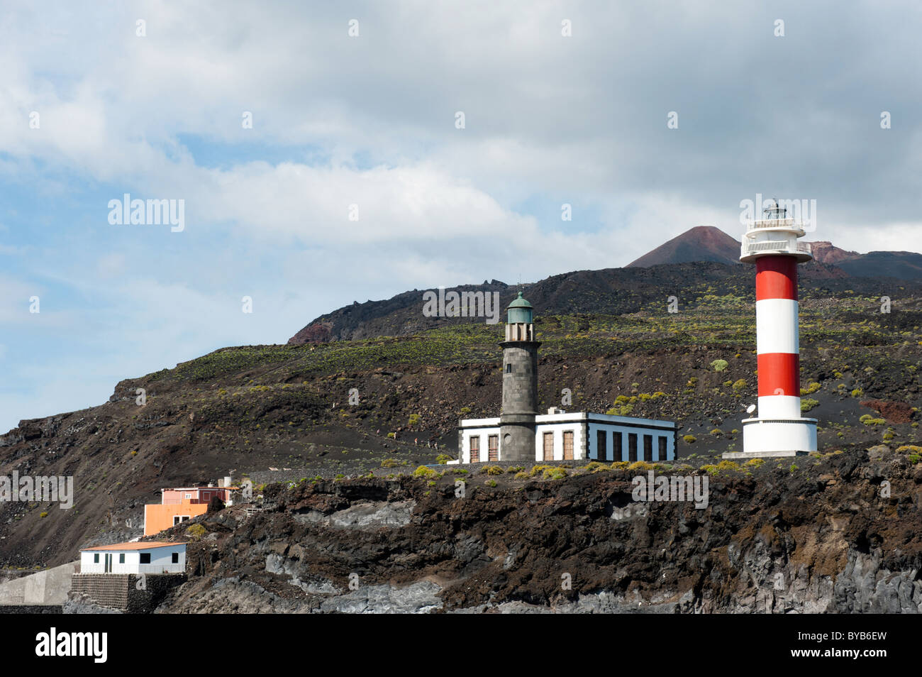 Leuchttürme, Punto de Fuencaliente, La Palma, Kanarische Inseln, Spanien Stockfoto