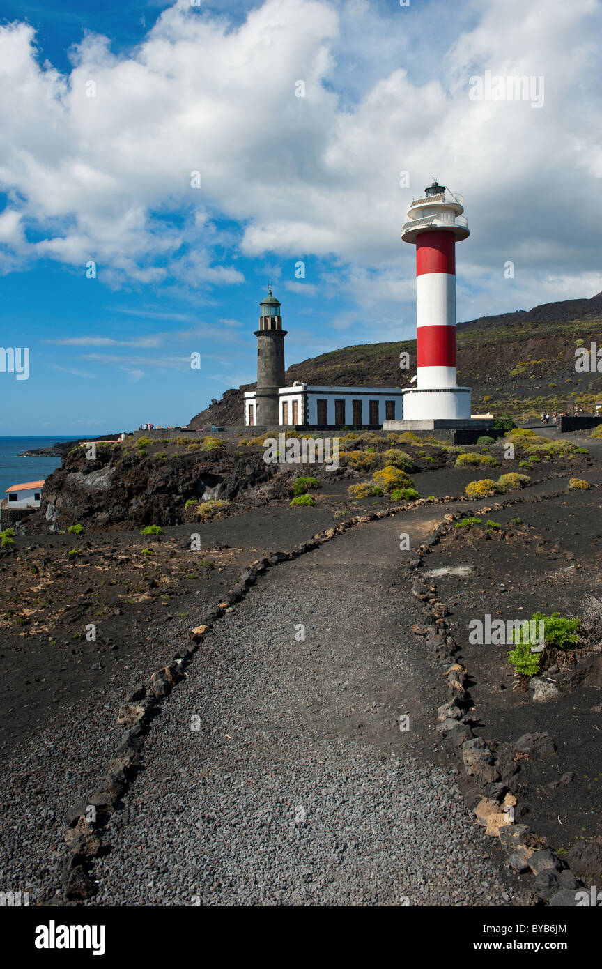 Leuchttürme, Punto de Fuencaliente, La Palma, Kanarische Inseln, Spanien Stockfoto