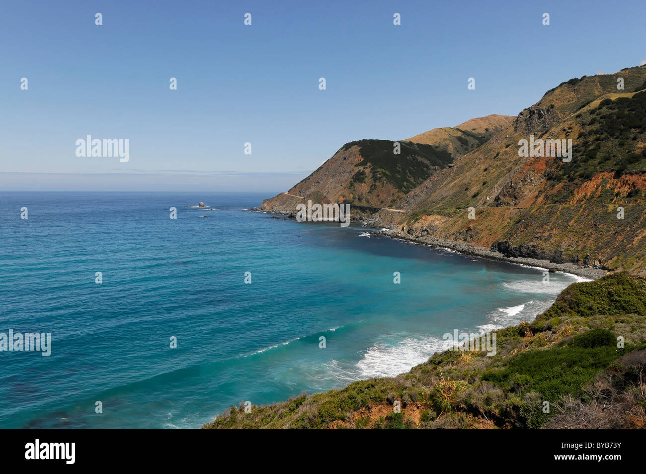 Strand von Big Sur, Pazifik, Kalifornien, USA, Nordamerika Stockfoto