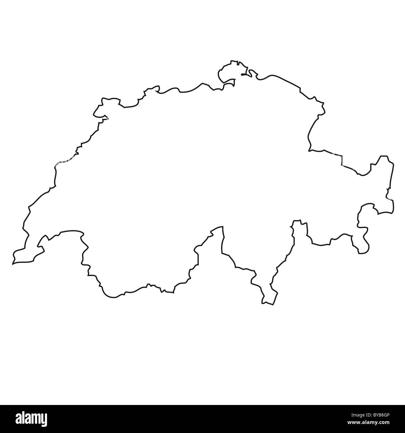Gliederung, Karte der Schweiz Stockfoto