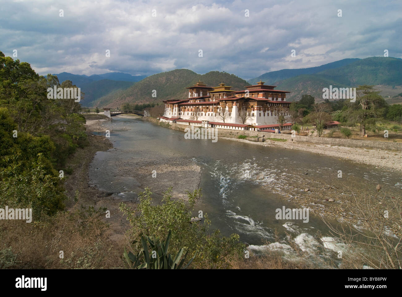 Dzong, buddhistische Kloster Festung von Punakha, Bhutan, Asien Stockfoto