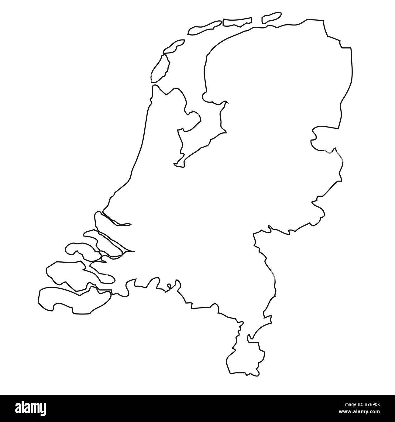 Gliederung, Karte der Niederlande Stockfoto