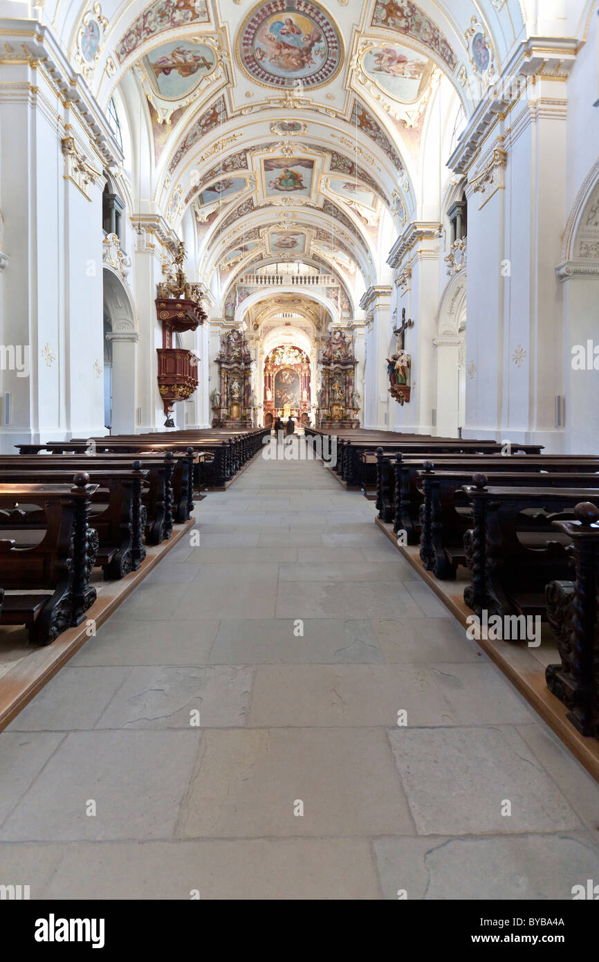 Basilika St. Lorenz, eine ehemalige Benediktiner-Abteikirche von Prinz-Abt von Kempten, heute die Pfarrkirche Kirche von St. Lorenz Stockfoto