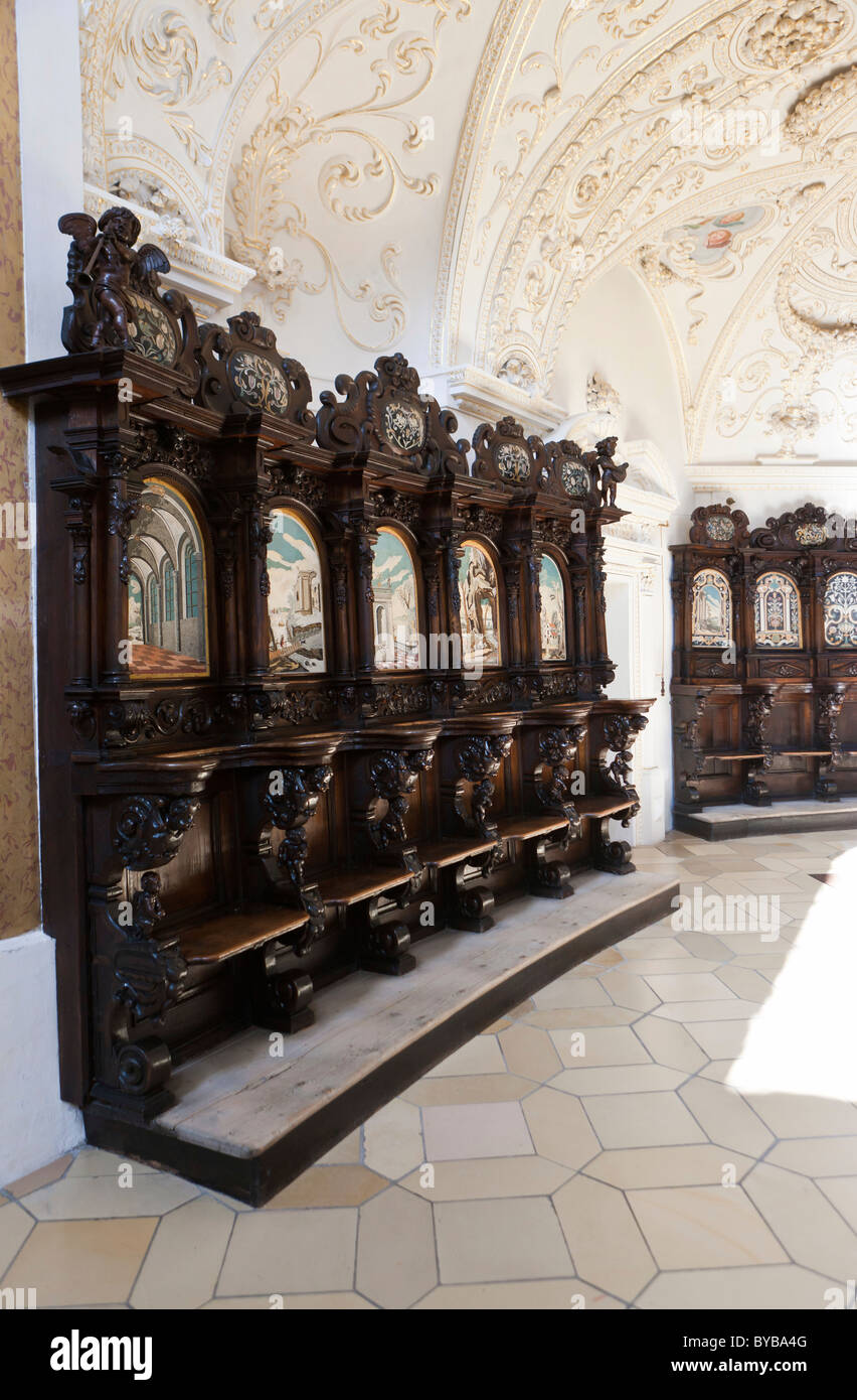 Basilika St. Lorenz, eine ehemalige Benediktiner-Abteikirche von Prinz-Abt von Kempten, heute die Pfarrkirche Kirche von St. Lorenz Stockfoto