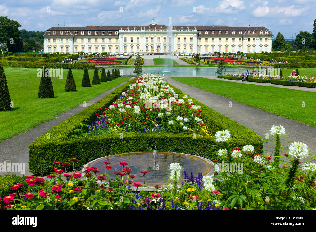 Schloss Schloss Ludwigsburg, Süd-Garten, neue Corps de Logis, Ludwigsburg, Baden-Württemberg, Deutschland, Europa Stockfoto