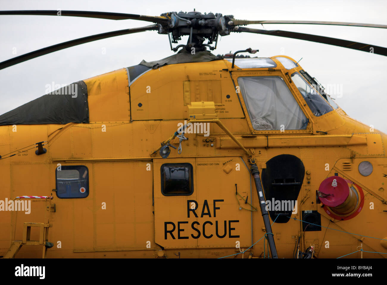 Ein stillgelegter RAF Rettungshubschrauber Stockfoto