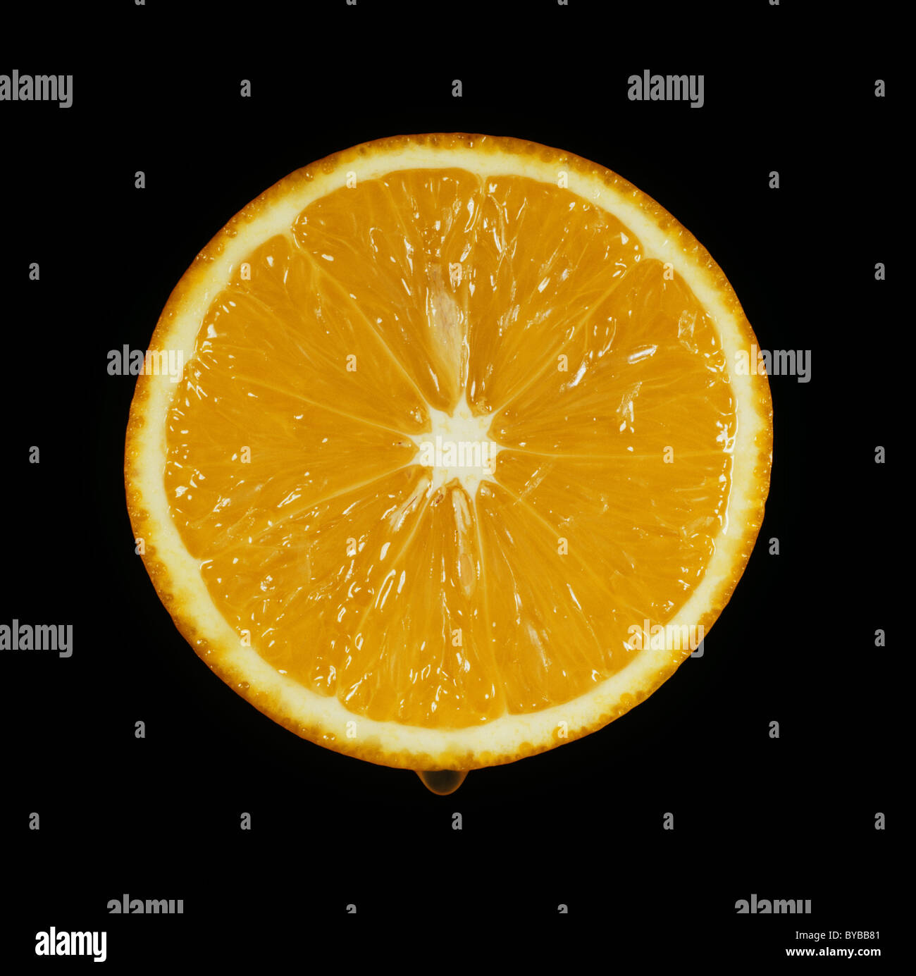 Schnittfläche von verschiedensten Zitrusfrucht orange Ananas Stockfoto