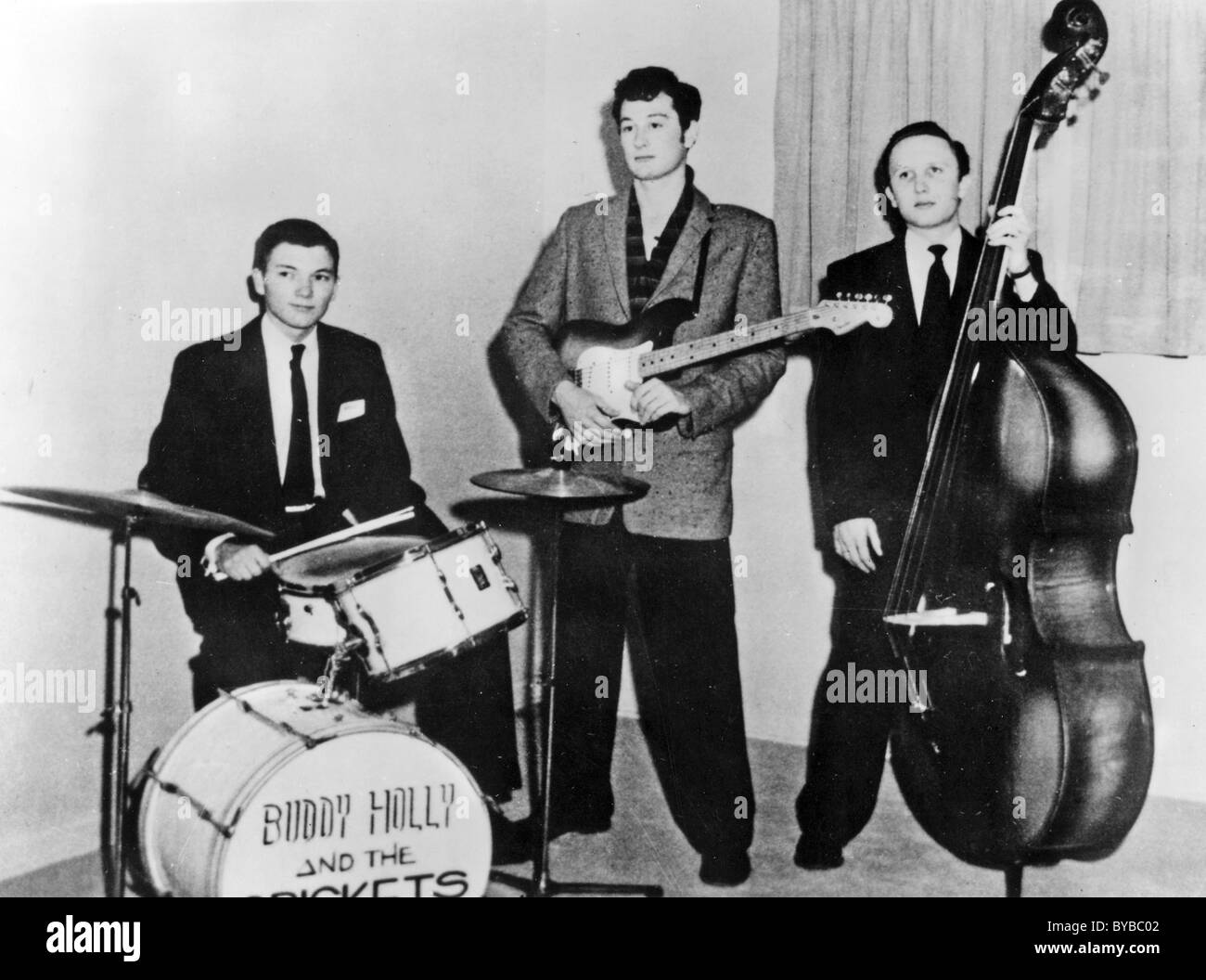 BUDDY HOLLY AND THE CRICKETS US pop Gruppe von l: Jerry Allison, Buddy Holly und Joe Mauldin Stockfoto
