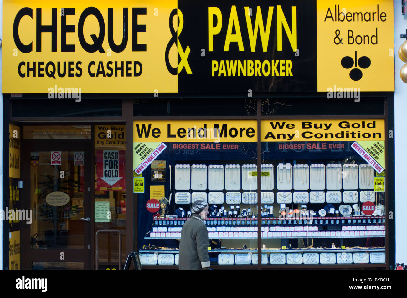 Ein pfandleiher Shop in Coventry, Warwickshire, England. Stockfoto