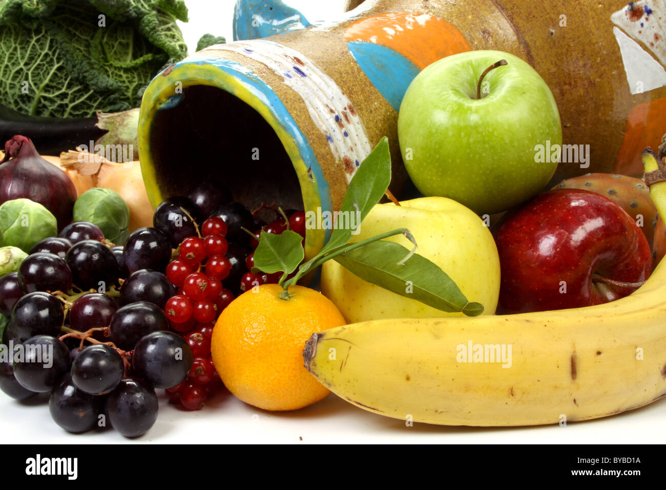 Zusammensetzung von verschiedenen Obst und Gemüse Stockfoto