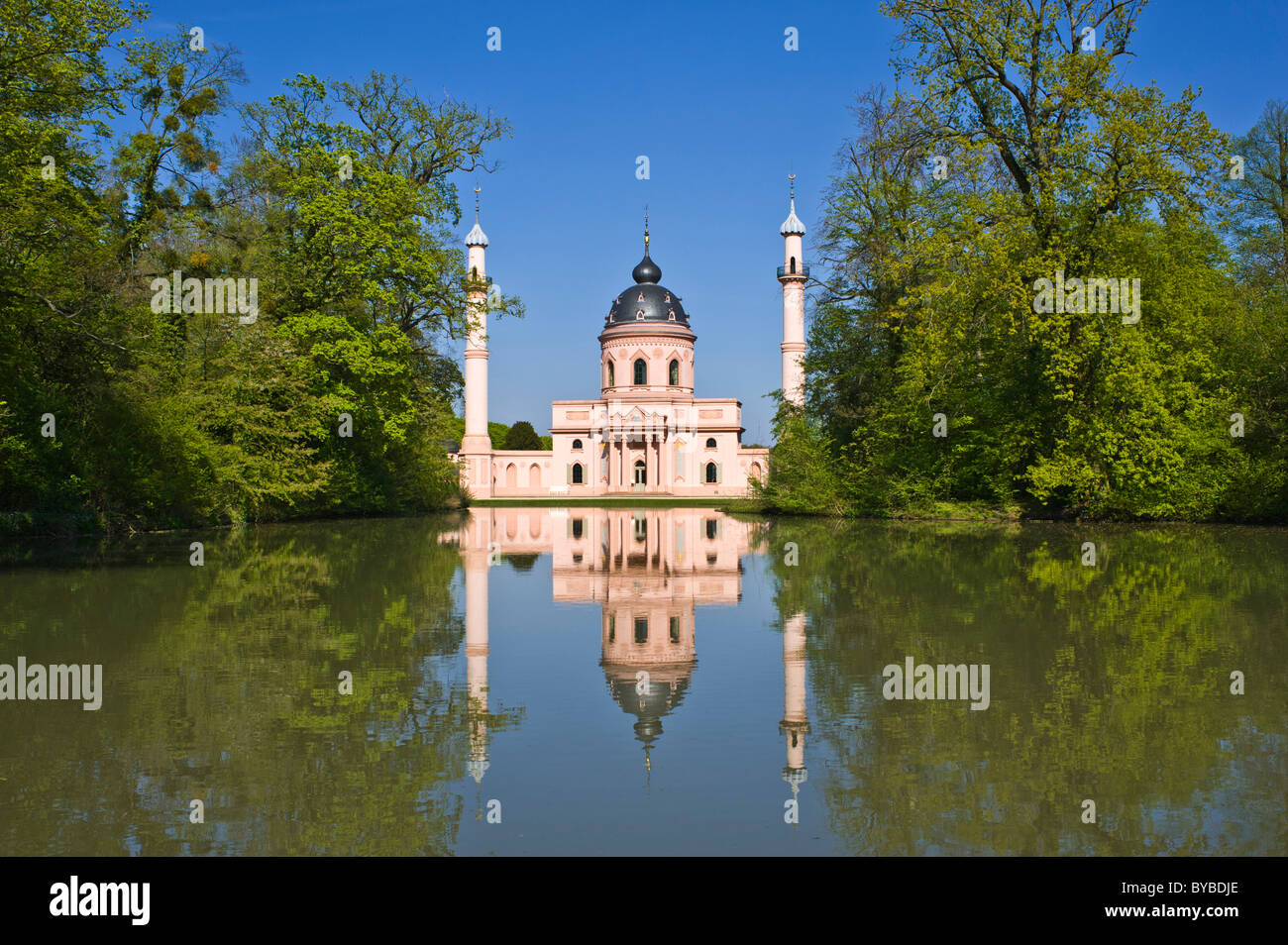 Schwetzinger Schloss, Rote Moschee Moschee im Schlossgarten Schwetzingen, Kurpfalz, Baden-Württemberg Stockfoto