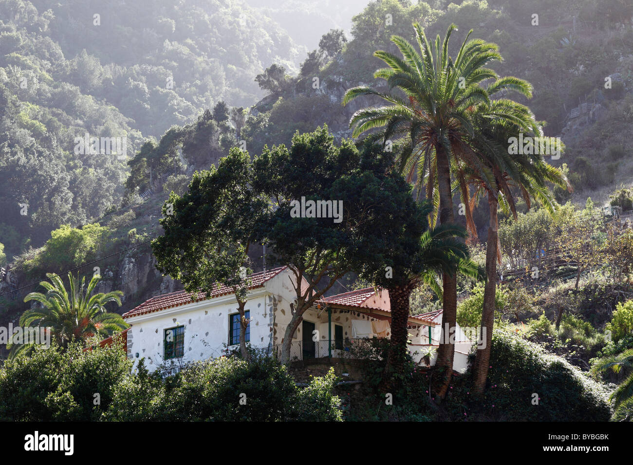Traditionelles Wohnhaus in Los Loros in der Nähe von Vallehermoso, La Gomera Insel, Kanaren, Spanien, Europa Stockfoto
