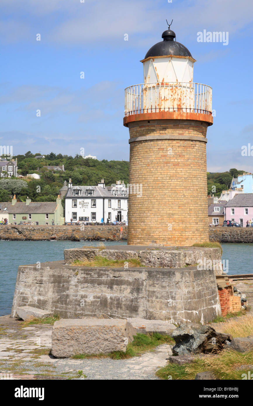 Der Leuchtturm am Portpatrick im Südwesten Schottlands Stockfoto