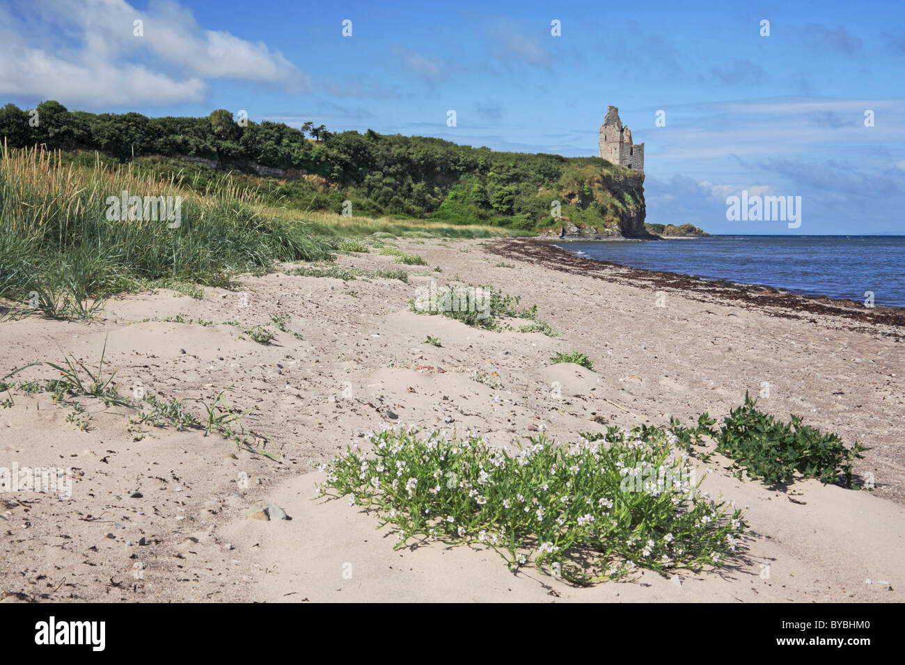 Greenen Sie Burg in der Nähe von Ayr an der Küste von Ayrshire Stockfoto