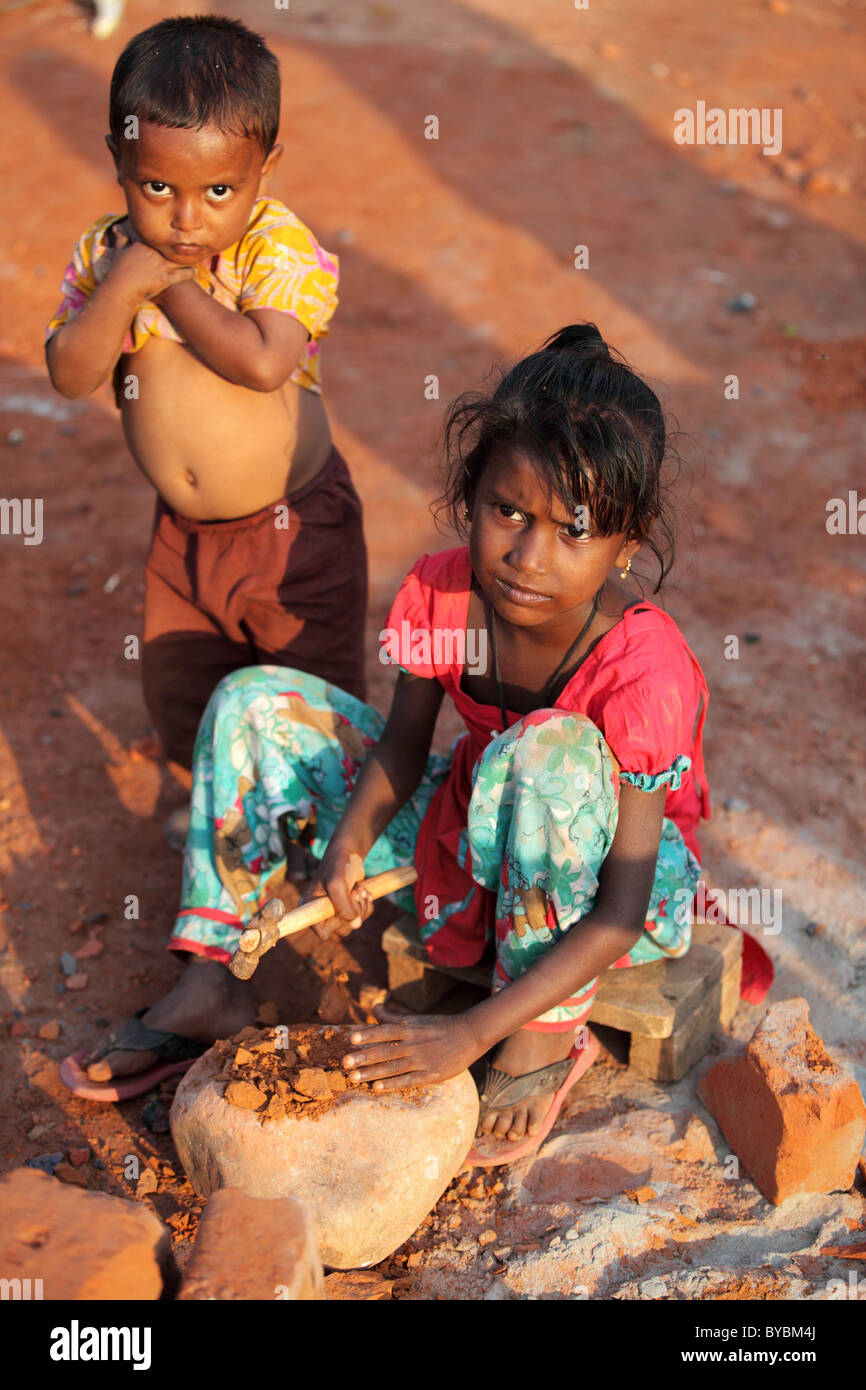 Kinderarbeit in südlichen Bangladesch Stockfoto