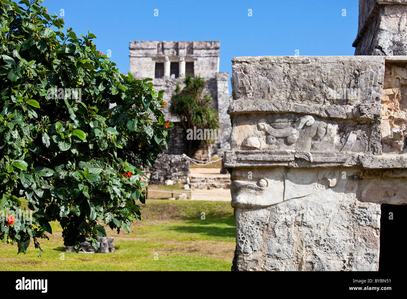 Ruinen von Tulum, Maya auf der Yucatán Halbinsel, Mexiko Stockfoto