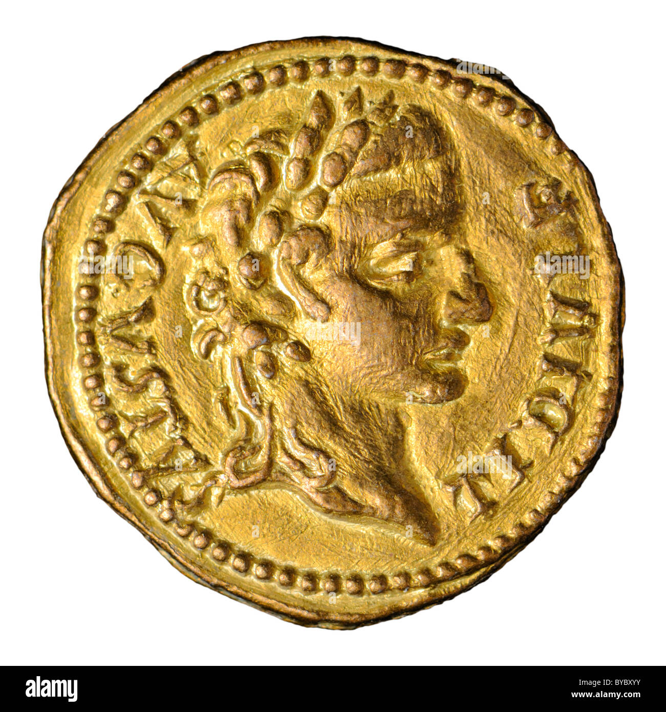 Roman Coin (Nachbau) Tiberius Stockfoto