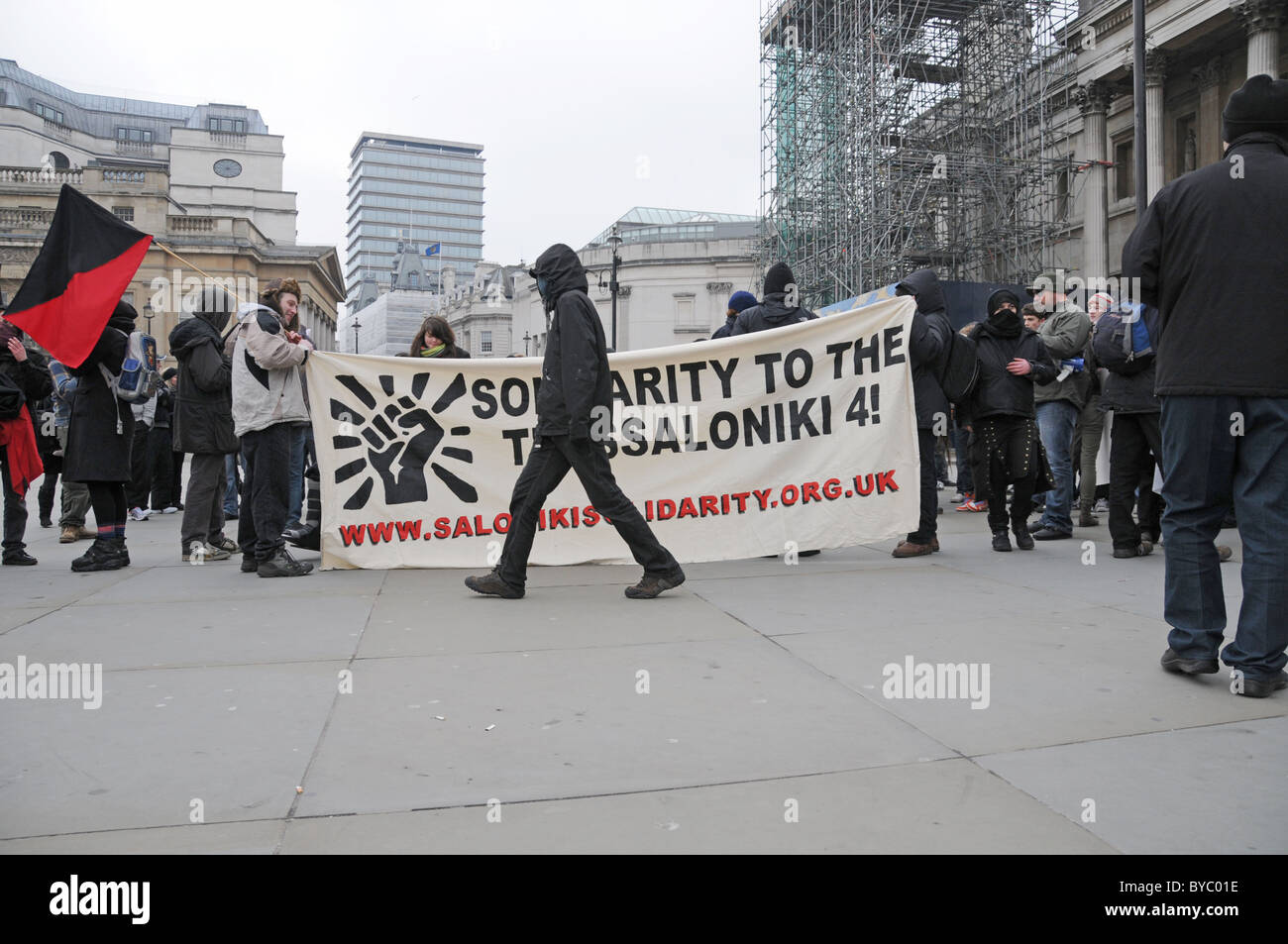 Anti-kapitalistischen Frieden Demonstranten London Stockfoto