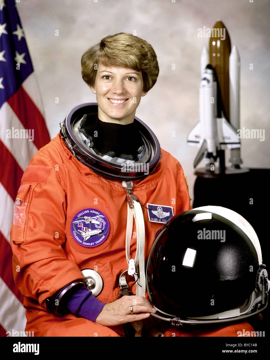 Eileen M. Collins als erste Frau eine Space-Shuttle-Mission befehligen. Stockfoto