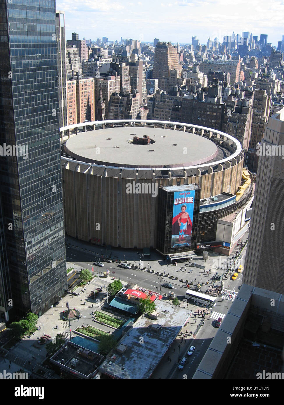 Madison Square Garden aus dem 36. Stock des New Yorker Hotels. Stockfoto