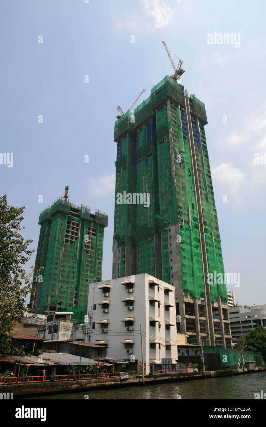 Hochhaus Bau in der Nähe von Khlong Saen Saeb in Bangkok, Thailand Stockfoto