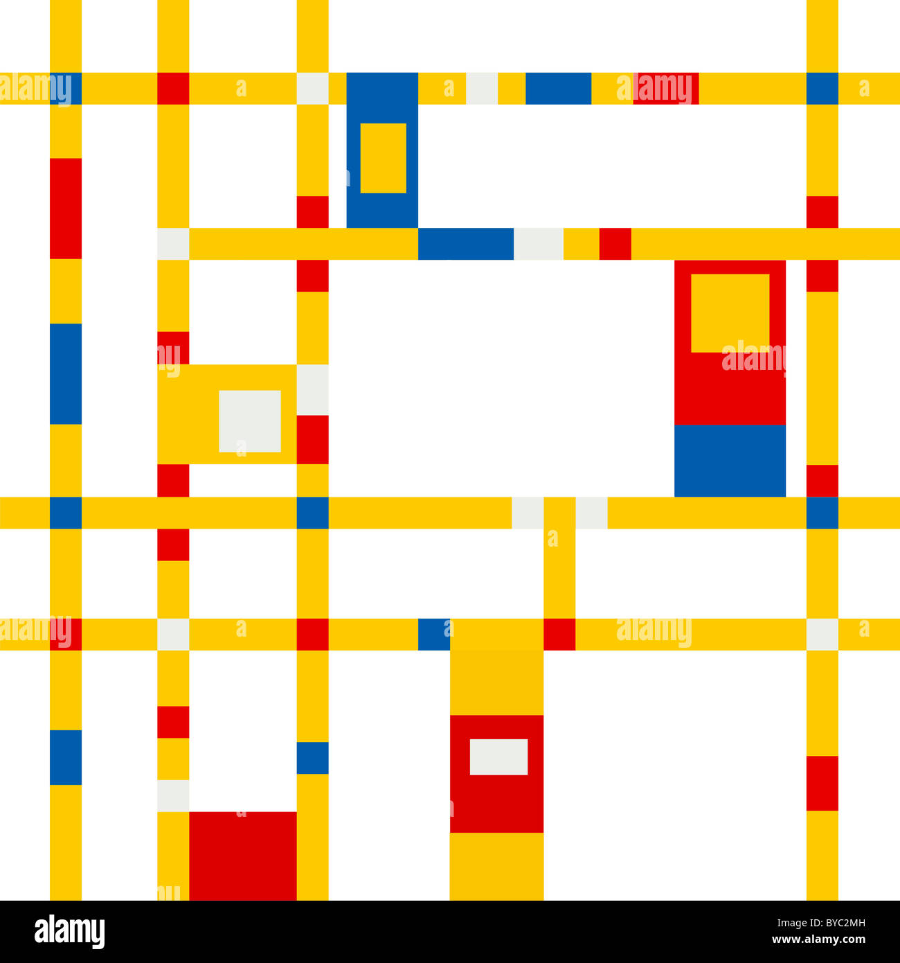 Mondrian inspiriert leuchtenden Farben Hintergrund Stockfoto