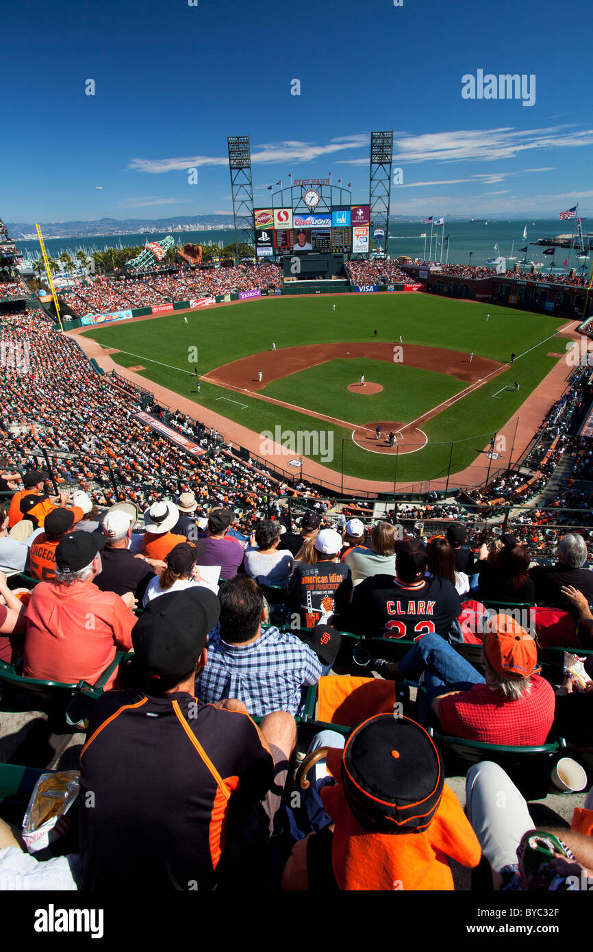 AT&T Park, San Francisco Giants Spiel, San Francisco, Kalifornien. Stockfoto
