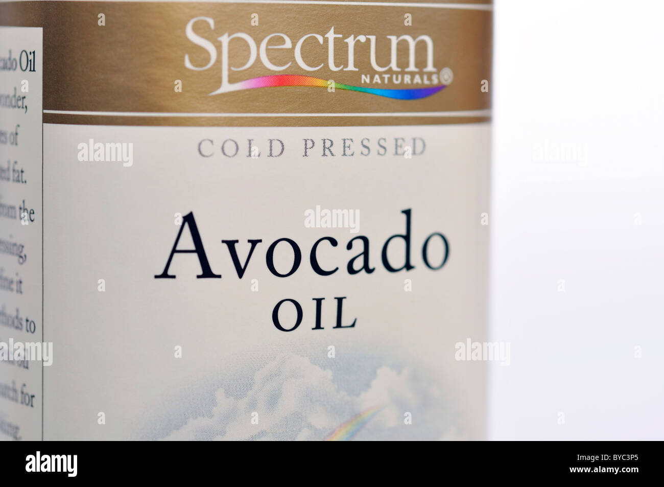 Avocado-Öl-label Stockfoto