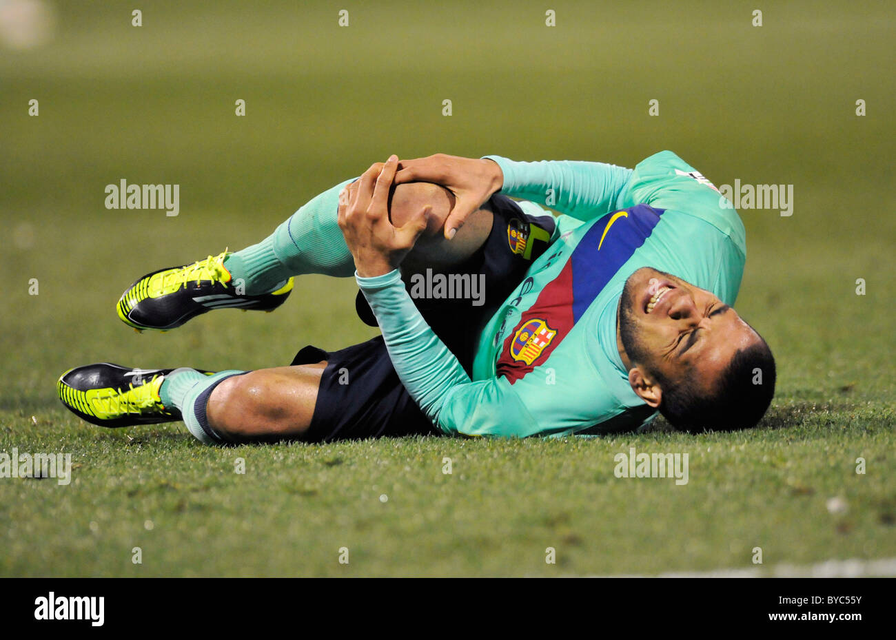 Primera Division Spanien, Hercules Alicante-FC Barcelona 0:3---Dani ALVES, FC Barcelona Stockfoto