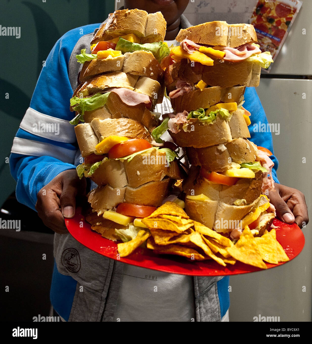 Stapel von Sandwiches Stockfoto