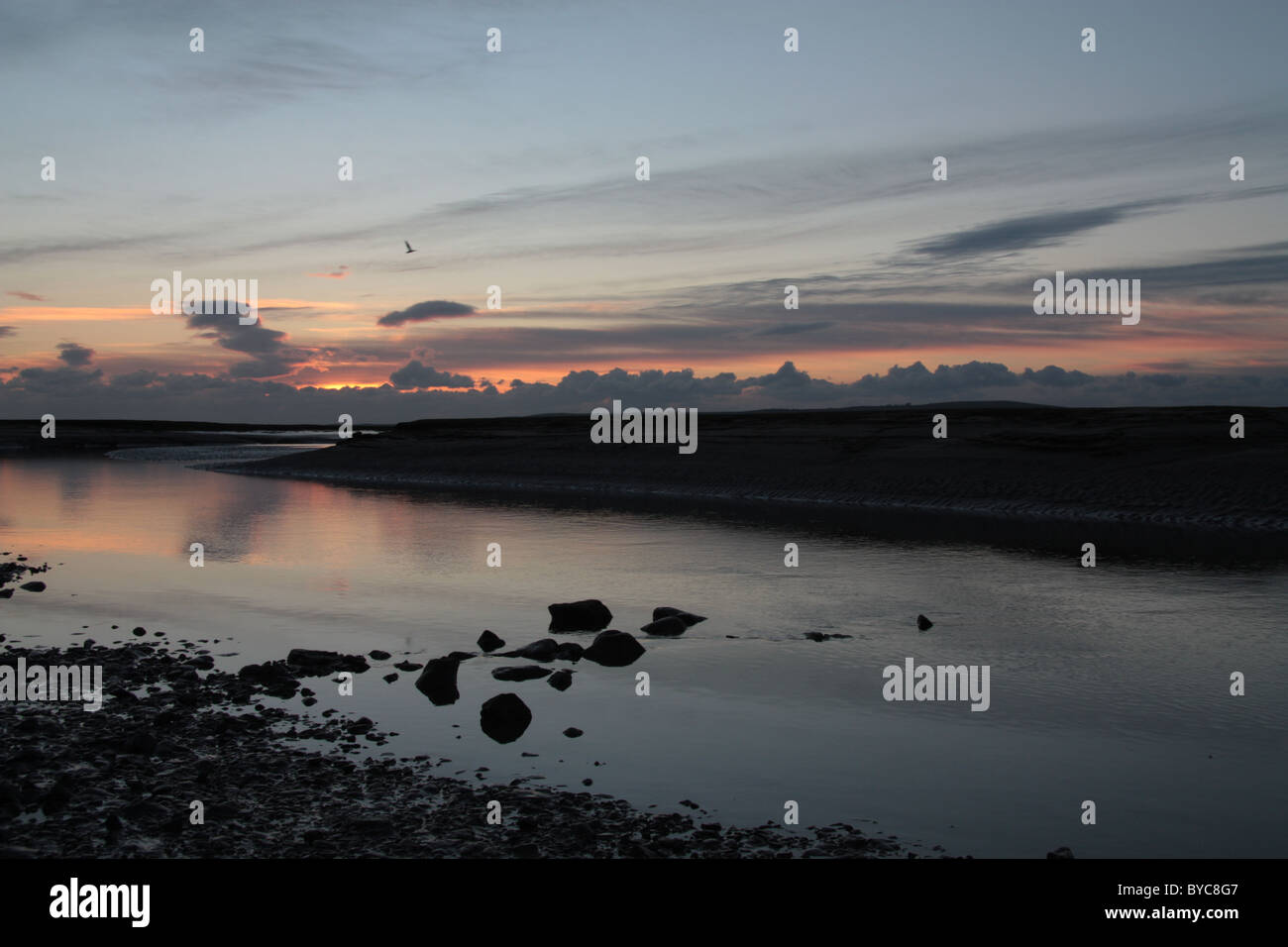 Himmel in der Nacht im Mündungsgebiet Stockfoto