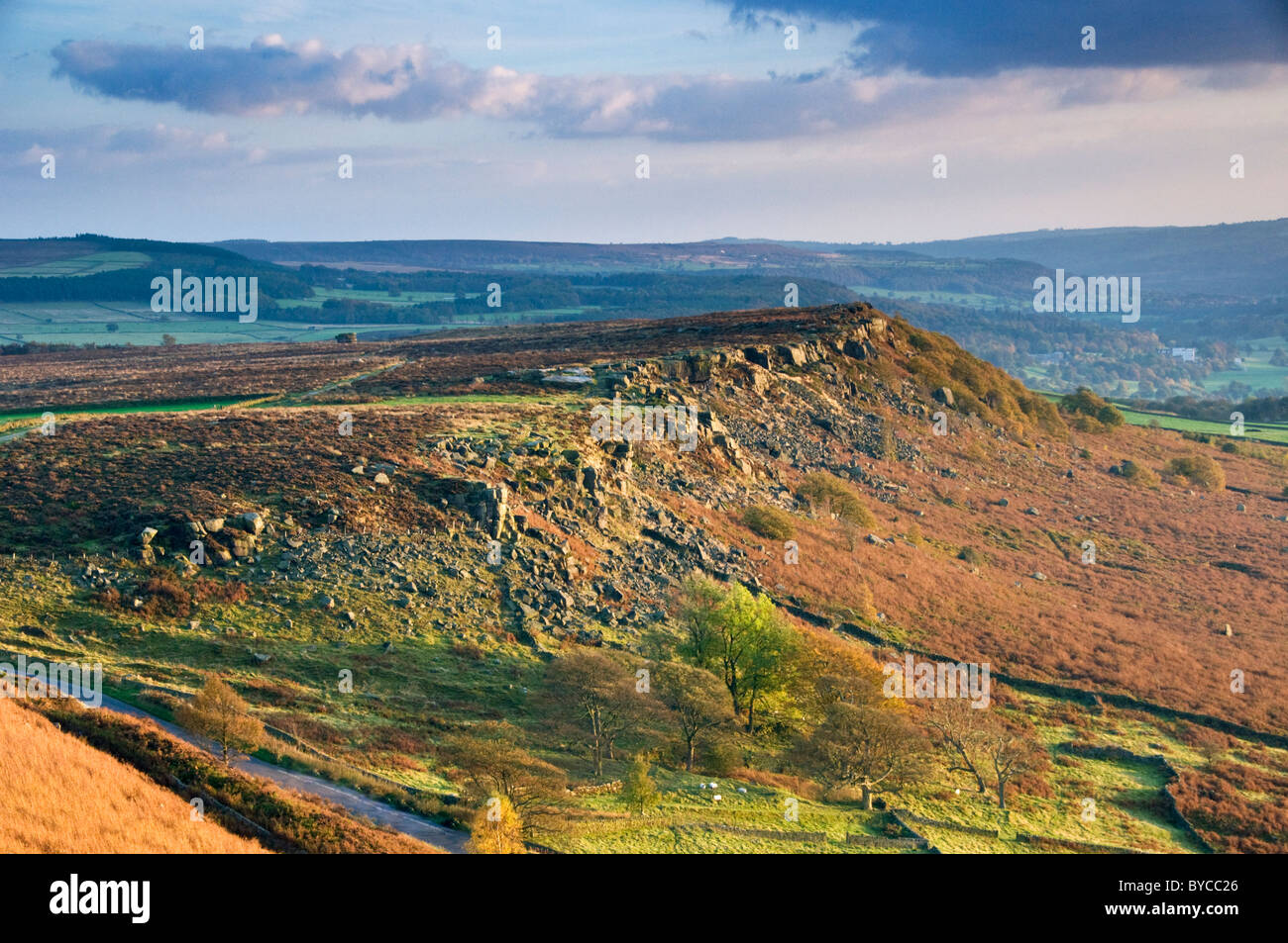 Baslow Rand, Peak District National Park, Derbyshire, England, Vereinigtes Königreich Stockfoto