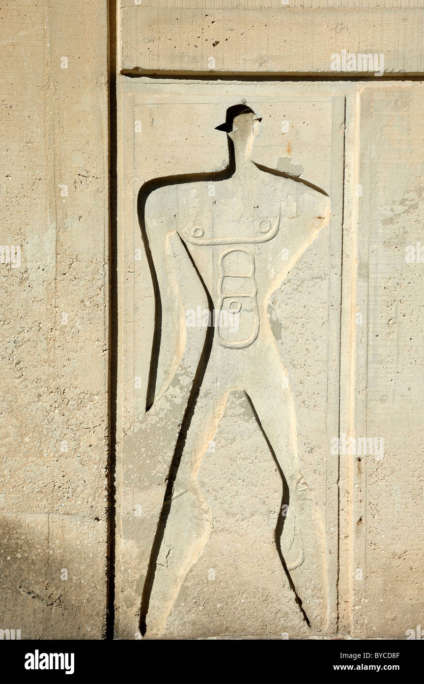 Der Modulor, Le Corbusier-System für menschliche Anteil an der Cité Radieuse oder Unité d ' Habitation Mehrfamilienhaus, Marseille Stockfoto