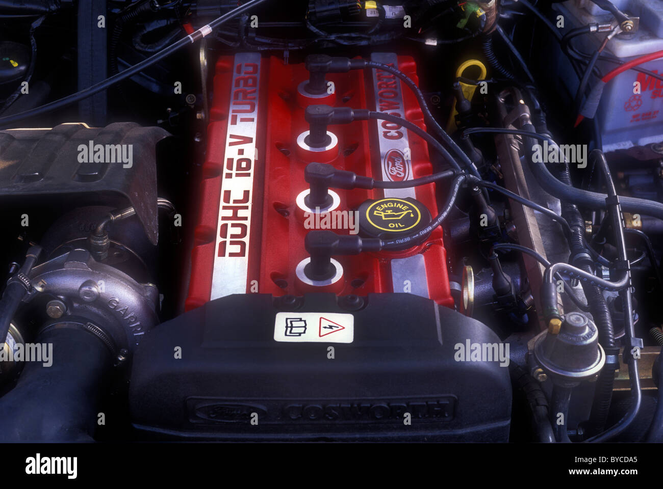 1989 Ford Cosworth DOHC 16V Turbomotor Stockfoto
