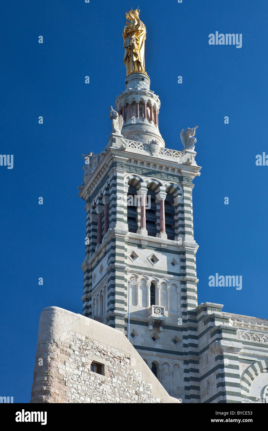 Basilika von Notre-Dame De La Garde in Marseille Stockfoto