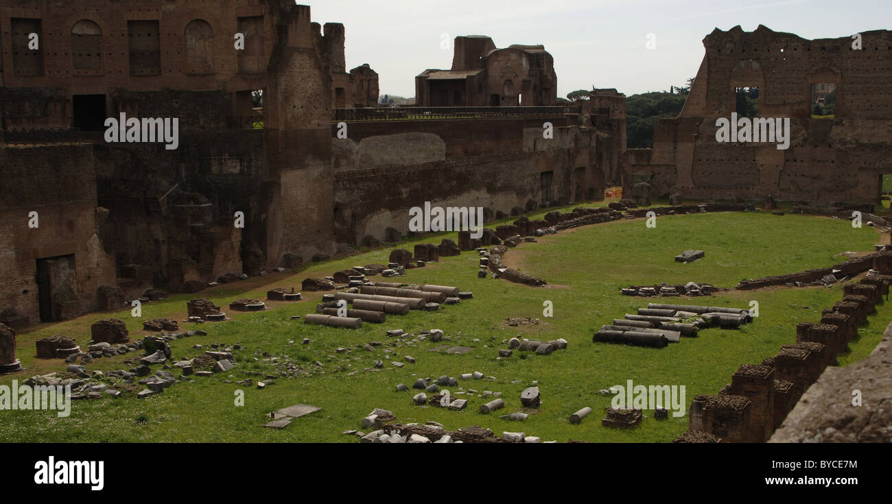 Hippodrom von Domitian. Palatin-Hügel. Rom. Italien. Stockfoto