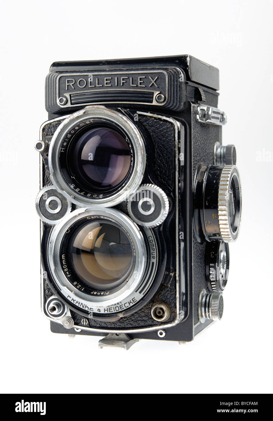 Rolleiflex 2.8F (Twin Lens Reflex, TLR) alte Filmkamera Stockfoto