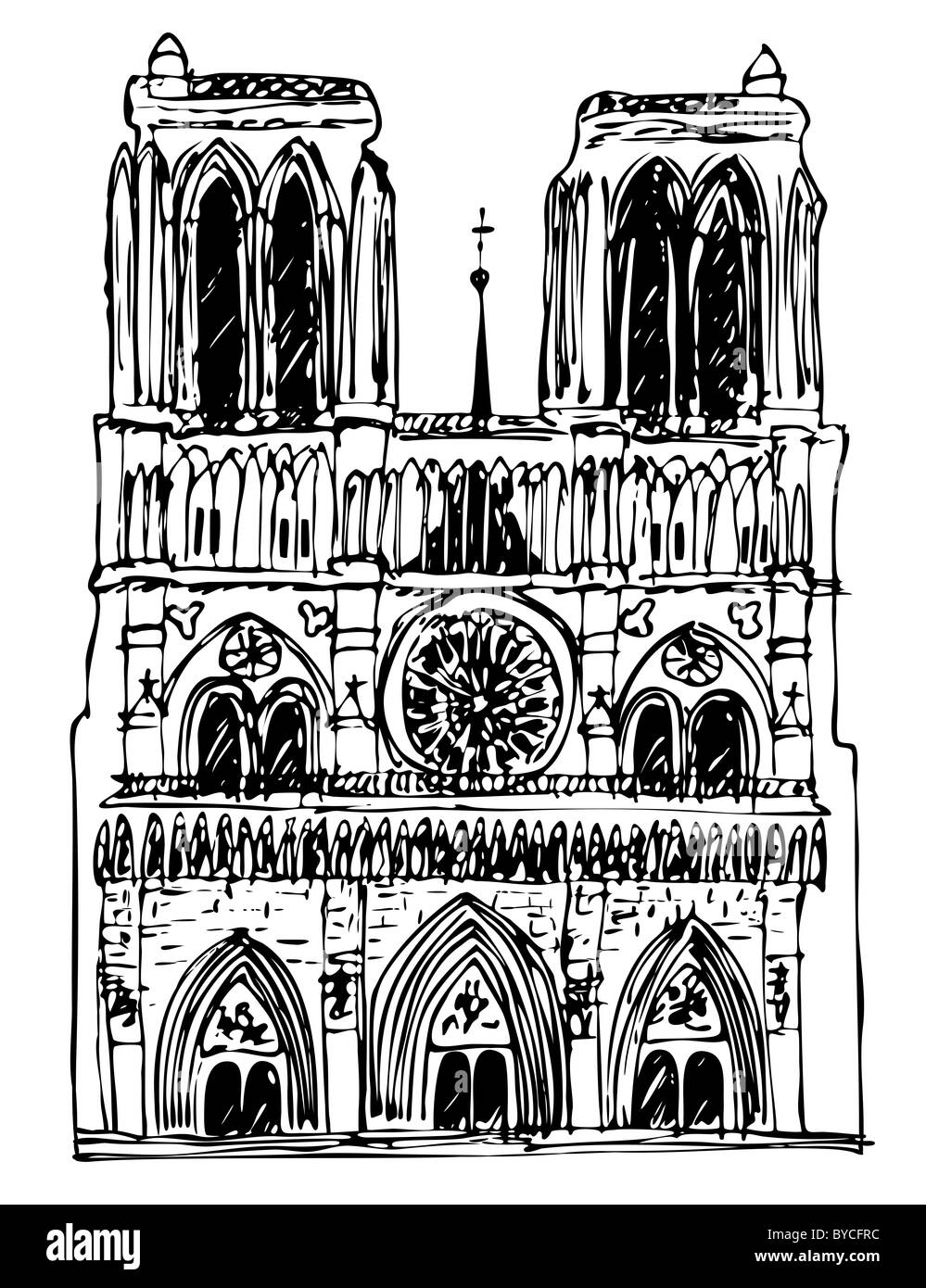 Basilika Notre-Dame - Abbildung Stockfoto