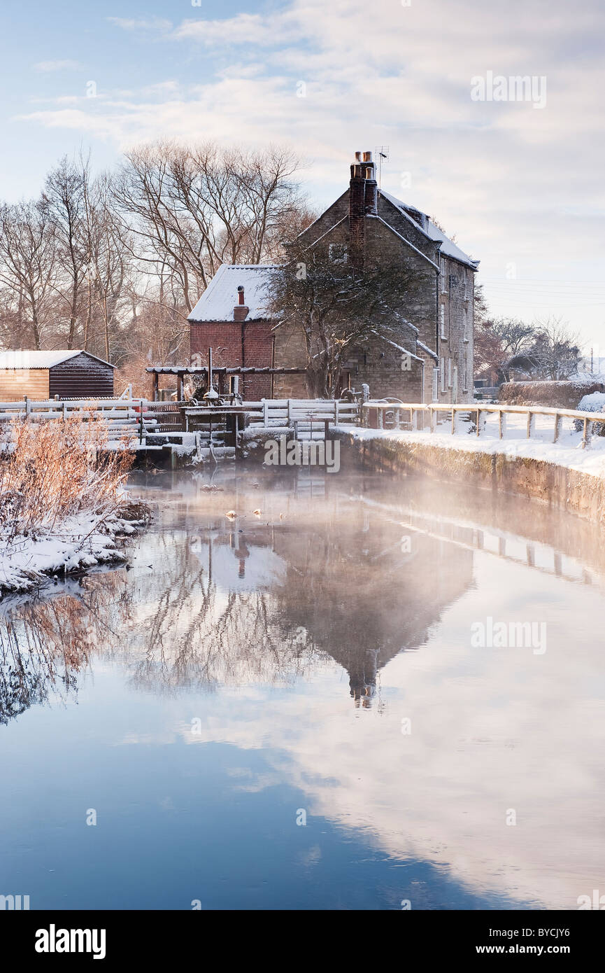 Ein Blick auf Low Mühle Pickering genommen am Weihnachtstag Stockfoto