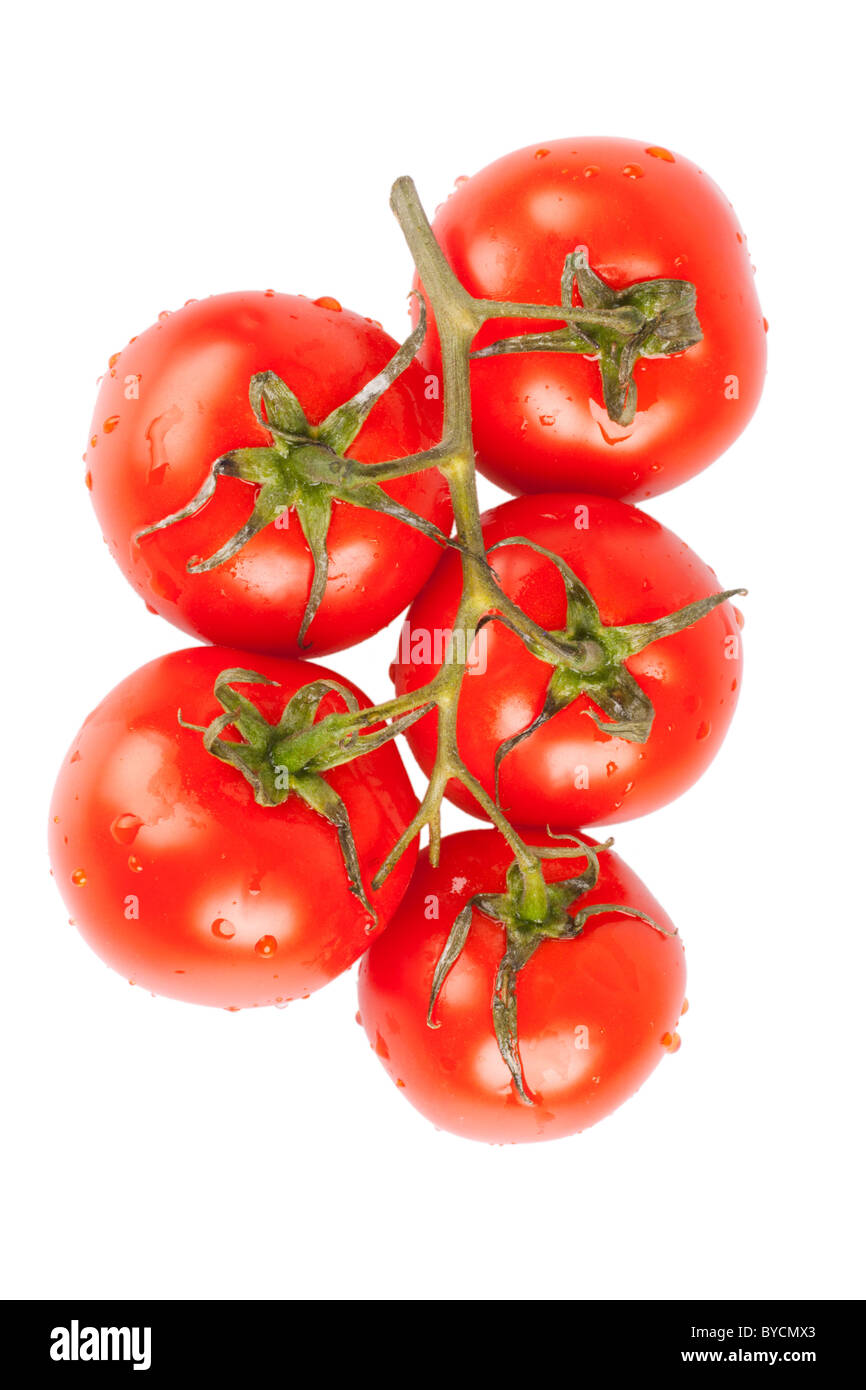 rote Tomaten, isoliert Stockfoto