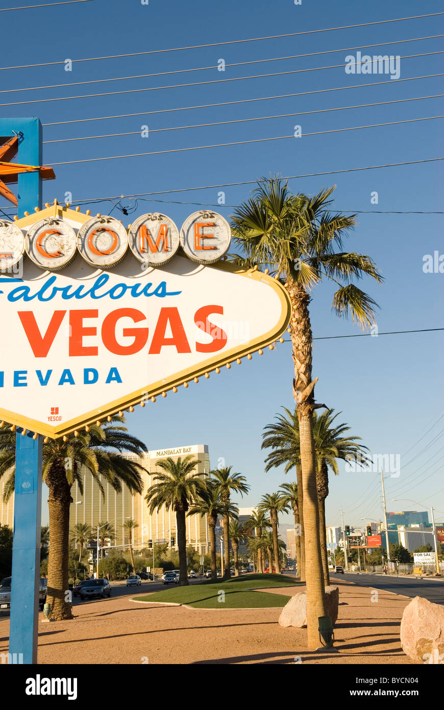 Willkommen im fabelhaften Las Vegas unterzeichnen Nevada USA Stockfoto