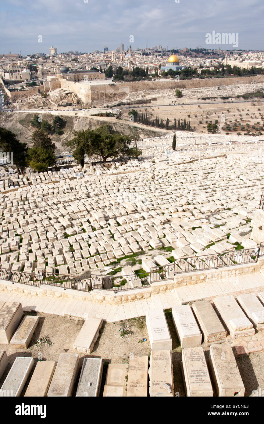 Gräber auf dem Ölberg in Jerusalem, Israel Stockfoto