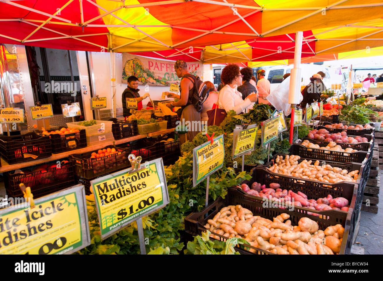 Obst und Gemüse Markt am Greenmarket im Union Square in New York City, Amerika, USA Stockfoto