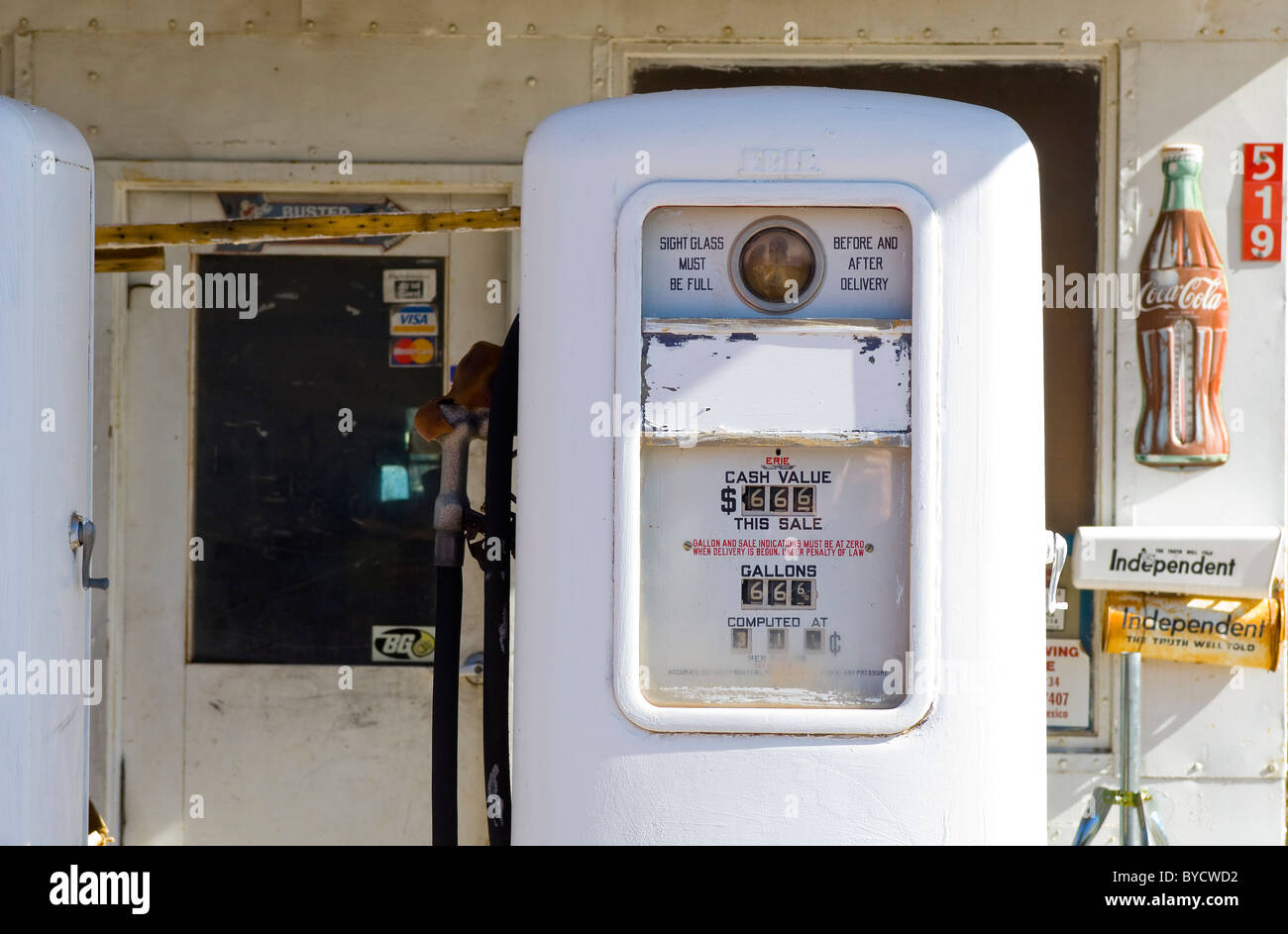 Eine verlassene Tankstelle von Route 66. Stockfoto