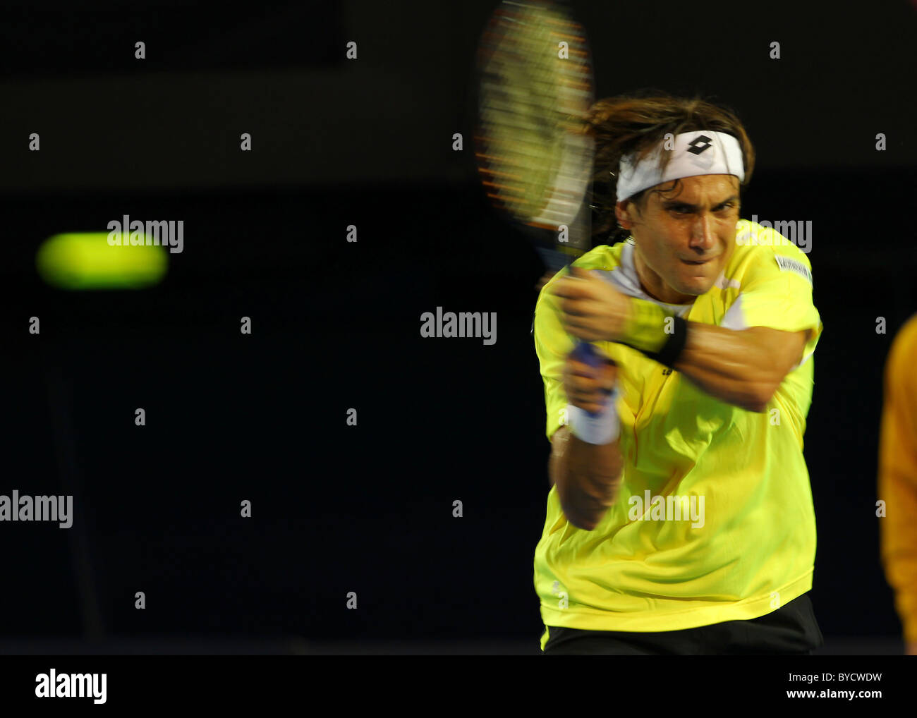 Australian Open Tennis 2011. Melbourne. Freitag 28.1.2011. David FERRER (Esp) V Andy MURRAY (Gbr). Stockfoto