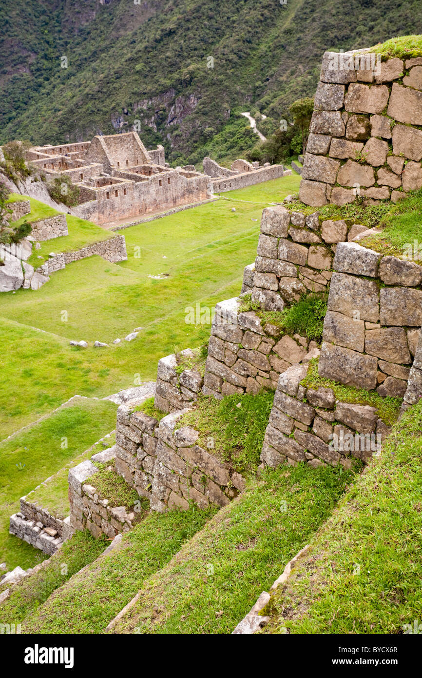 Inkaruinen von Machu Picchu, Peru, Südamerika. Stockfoto
