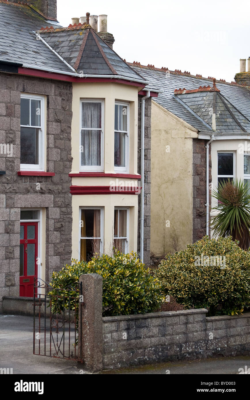 Ein viktorianische Periode Halb freistehendes Haus in Redruth, Cornwall, UK Stockfoto