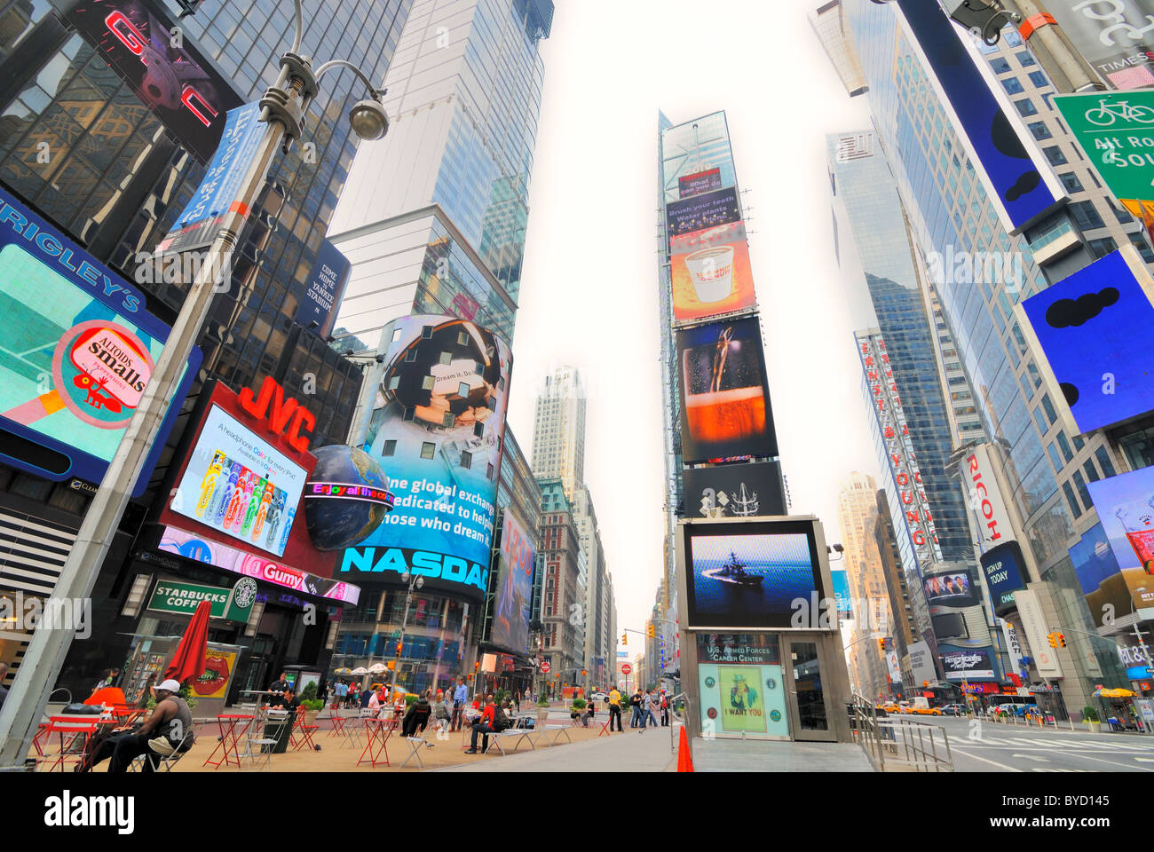 Berühmten Times Square New York City. 27. Juni 2010. Stockfoto