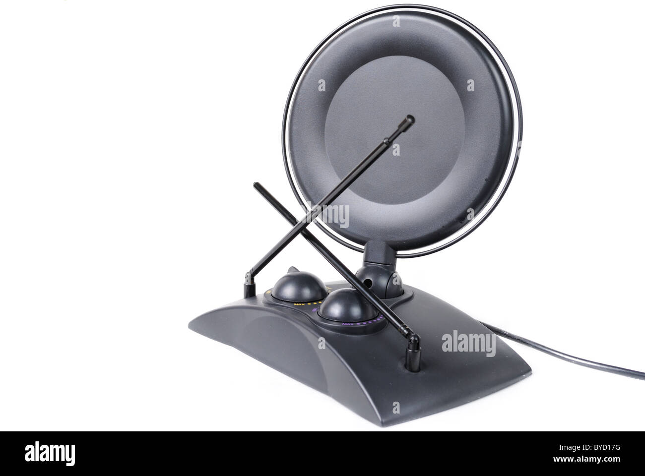 Home TV-Antenne auf einem weißen Hintergrund. Stockfoto