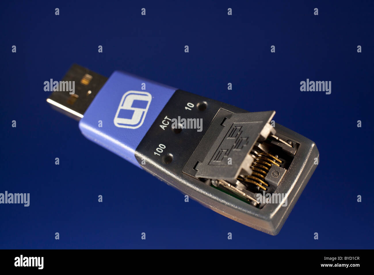 Ein USB-Netzwerkadapter Stockfoto